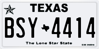 TX license plate BSY4414