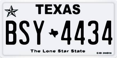 TX license plate BSY4434