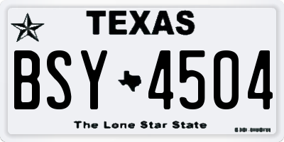TX license plate BSY4504