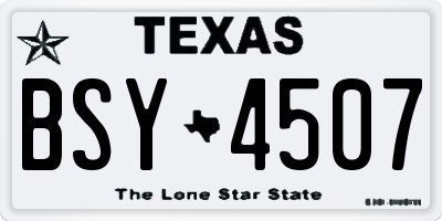 TX license plate BSY4507