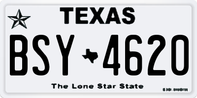 TX license plate BSY4620