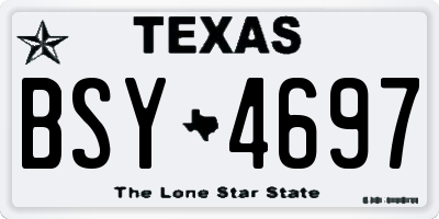 TX license plate BSY4697
