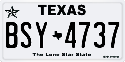 TX license plate BSY4737