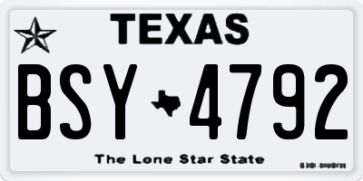 TX license plate BSY4792