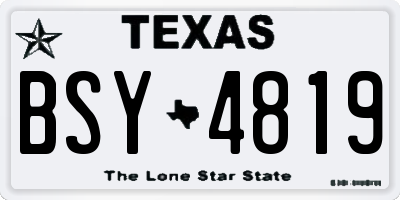 TX license plate BSY4819