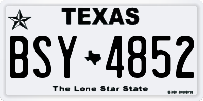 TX license plate BSY4852