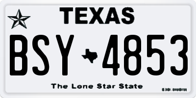 TX license plate BSY4853