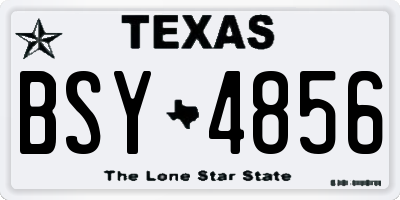 TX license plate BSY4856