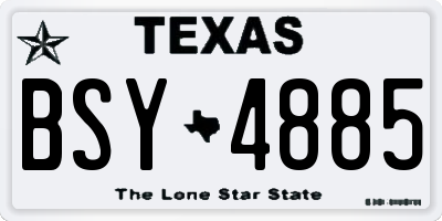 TX license plate BSY4885