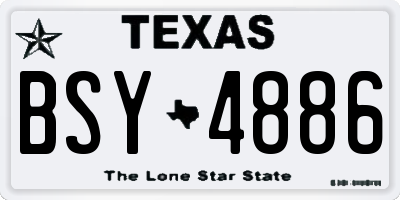 TX license plate BSY4886