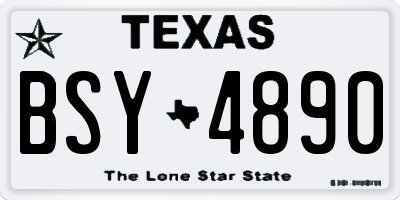 TX license plate BSY4890
