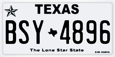 TX license plate BSY4896