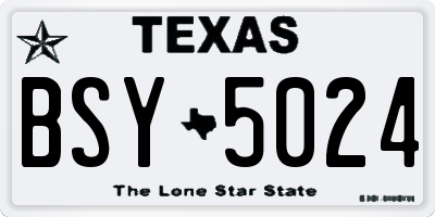 TX license plate BSY5024