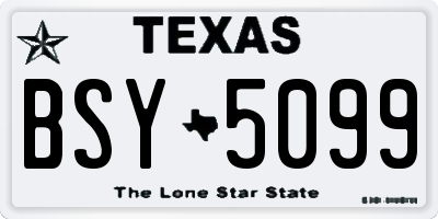 TX license plate BSY5099