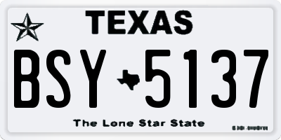 TX license plate BSY5137