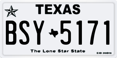 TX license plate BSY5171