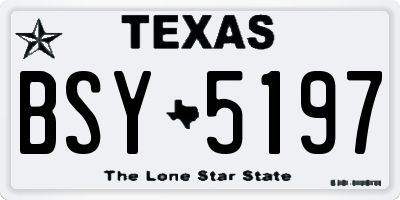 TX license plate BSY5197