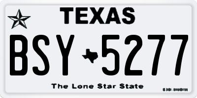 TX license plate BSY5277