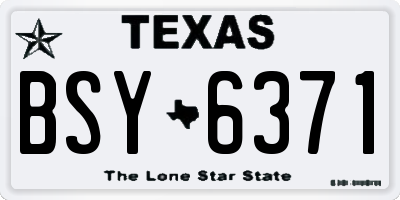 TX license plate BSY6371