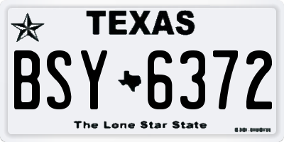 TX license plate BSY6372