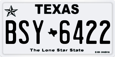 TX license plate BSY6422