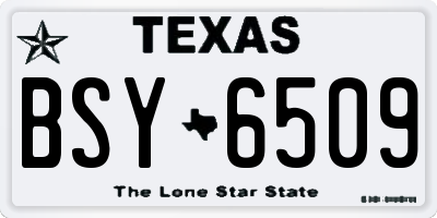 TX license plate BSY6509