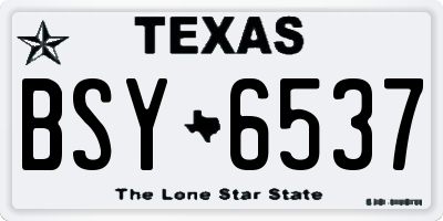TX license plate BSY6537