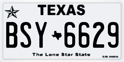 TX license plate BSY6629