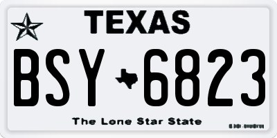 TX license plate BSY6823