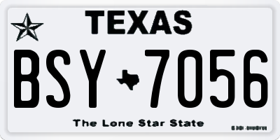 TX license plate BSY7056