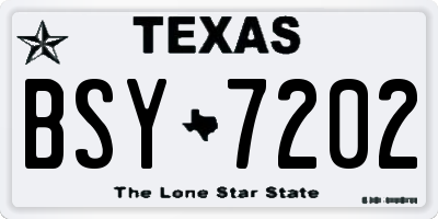 TX license plate BSY7202