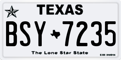 TX license plate BSY7235