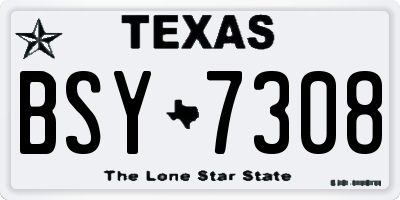 TX license plate BSY7308