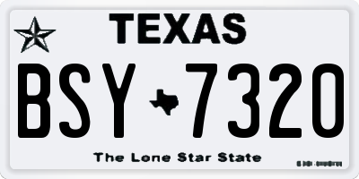 TX license plate BSY7320