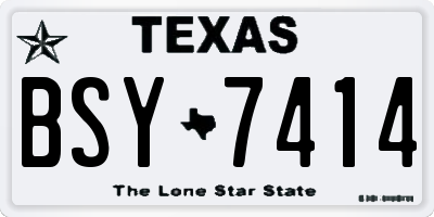 TX license plate BSY7414