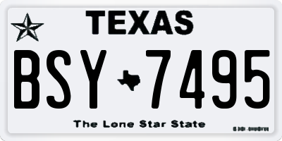 TX license plate BSY7495