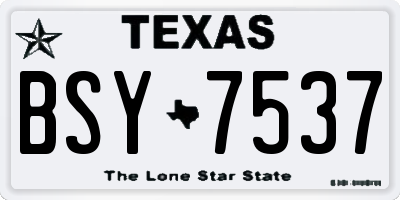 TX license plate BSY7537