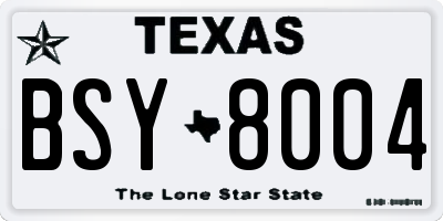 TX license plate BSY8004