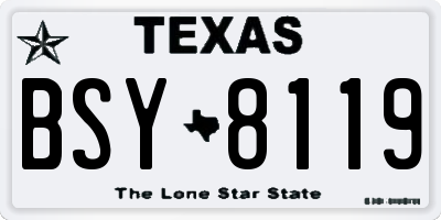 TX license plate BSY8119