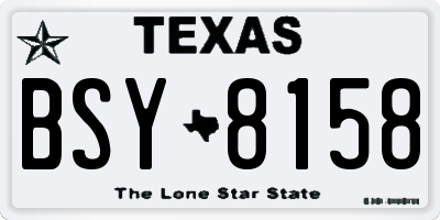 TX license plate BSY8158