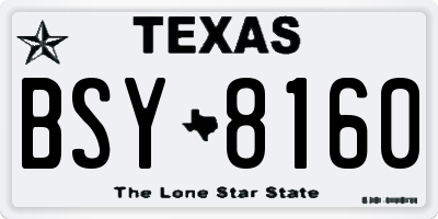 TX license plate BSY8160