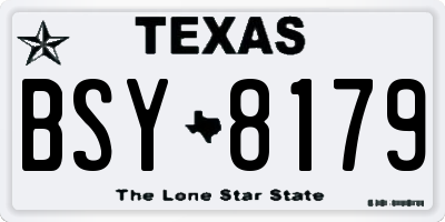 TX license plate BSY8179