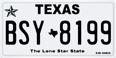 TX license plate BSY8199