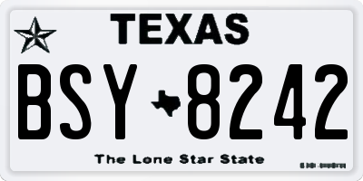 TX license plate BSY8242