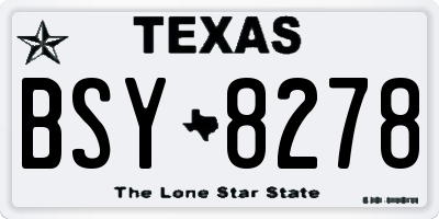 TX license plate BSY8278