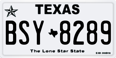 TX license plate BSY8289