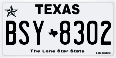 TX license plate BSY8302