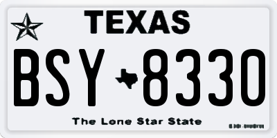 TX license plate BSY8330