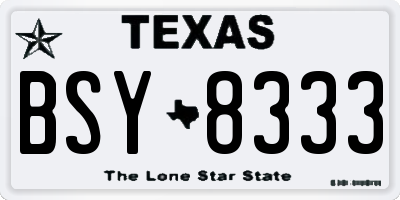 TX license plate BSY8333