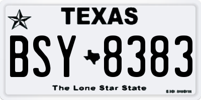 TX license plate BSY8383